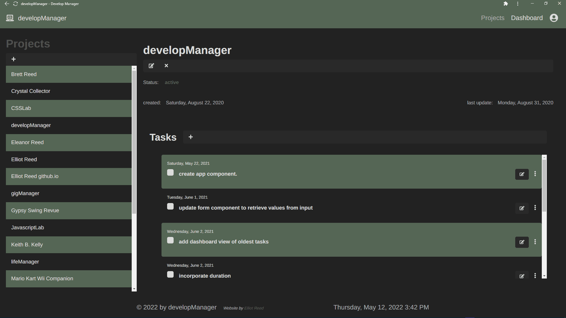 Develop manager landing page.